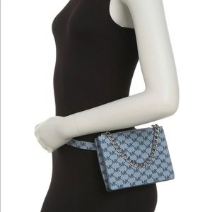 Michael Kors pull chain belt bag pale blue